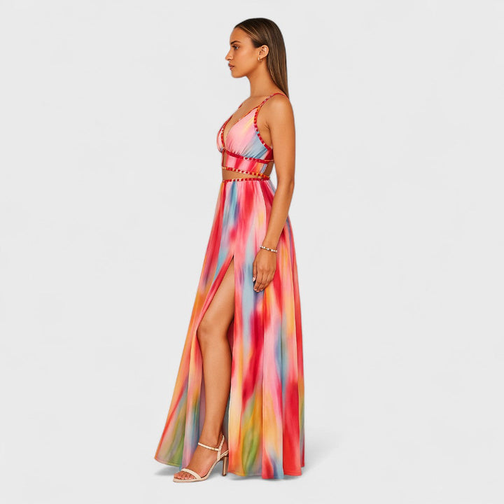 MIRA - TROPICAL SUNSET MAXI DRESS