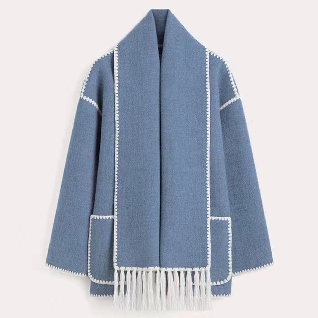CANDICE – OVERSIZED COAT WITH SCARF DETAIL