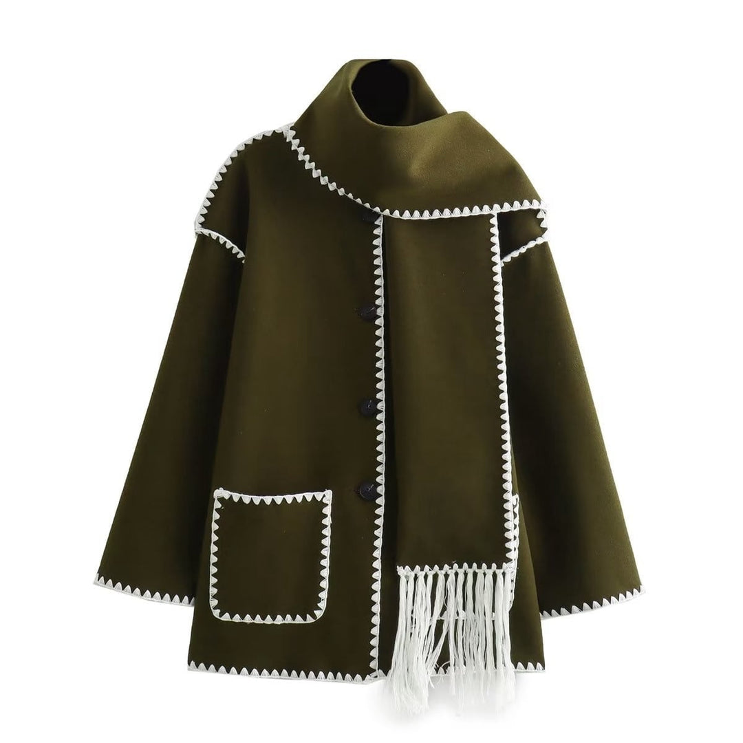 CANDICE – OVERSIZED COAT WITH SCARF DETAIL