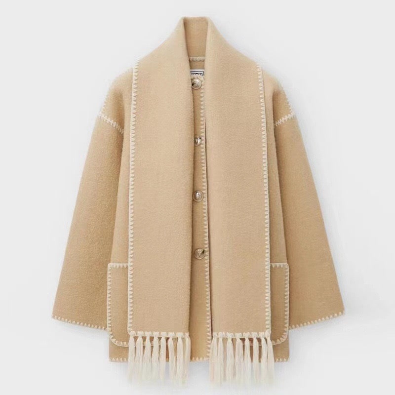 CANDICE – OVERSIZED COAT WITH SCARF DETAIL