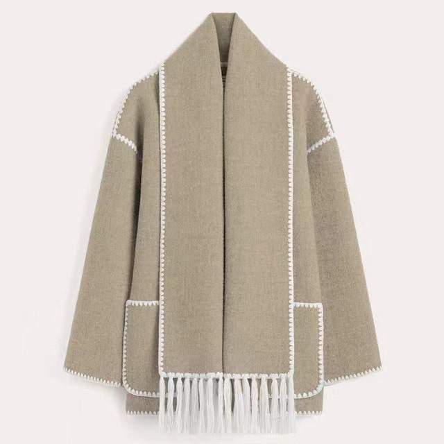 CANDICE – OVERSIZED COAT WITH SCARF DETAIL
