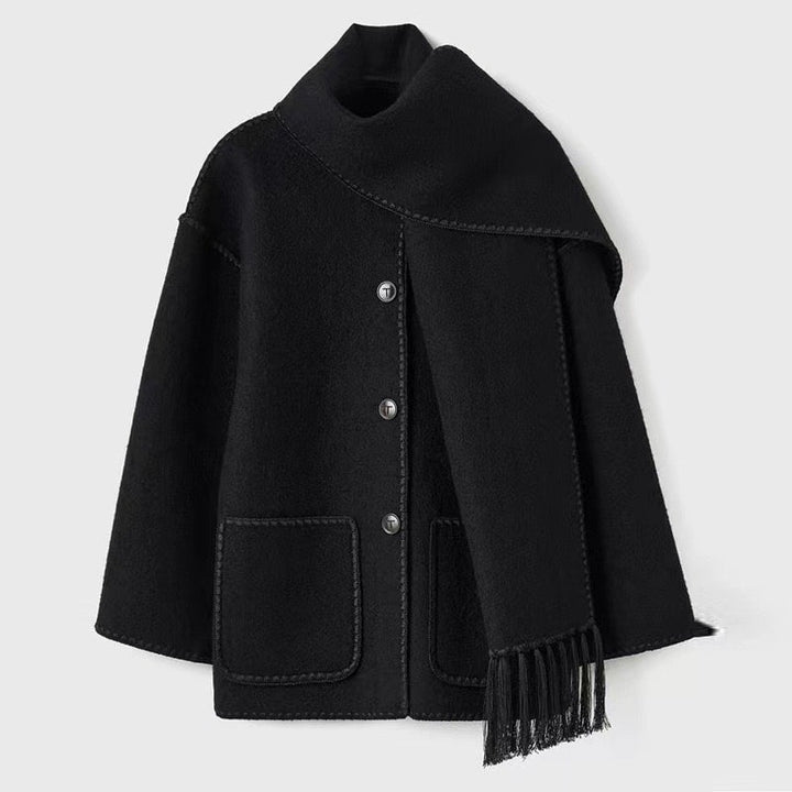 CANDICE – OVERSIZED COAT WITH SCARF DETAIL