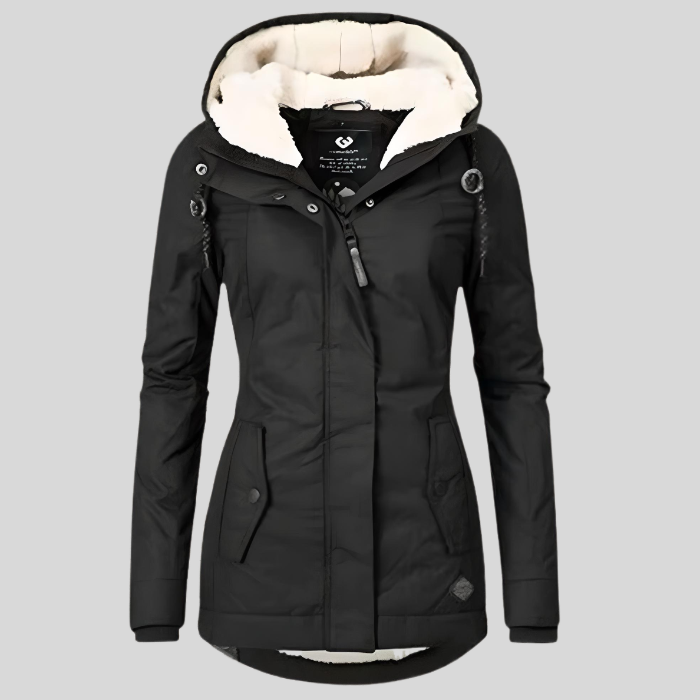 BETHANY – WATERPROOF LONG JACKET WITH HOOD AND LINING