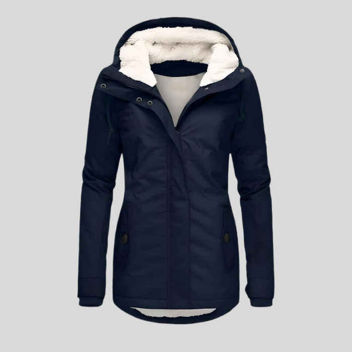 BETHANY – WATERPROOF LONG JACKET WITH HOOD AND LINING
