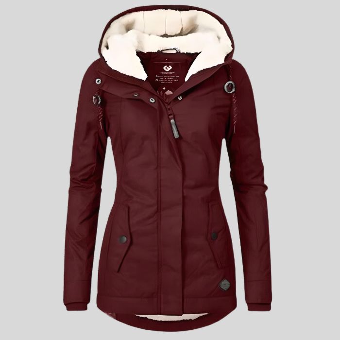 BETHANY – WATERPROOF LONG JACKET WITH HOOD AND LINING