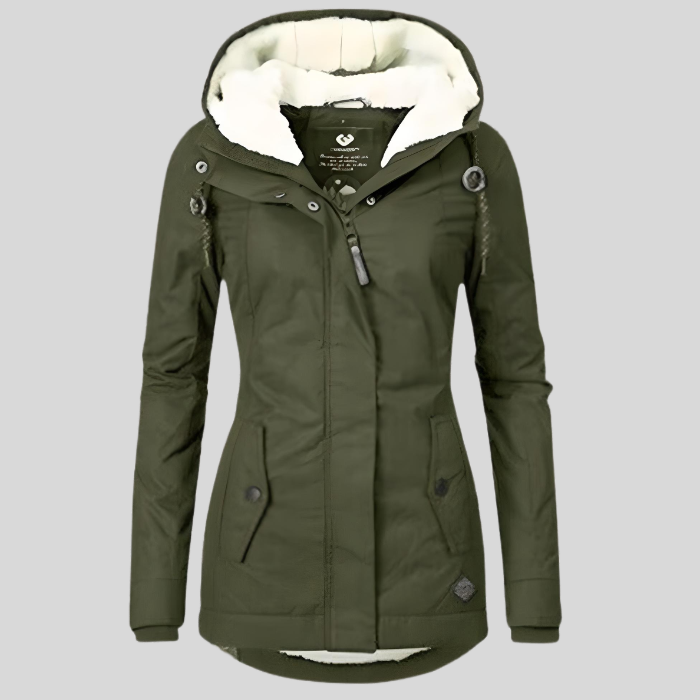 BETHANY – WATERPROOF LONG JACKET WITH HOOD AND LINING