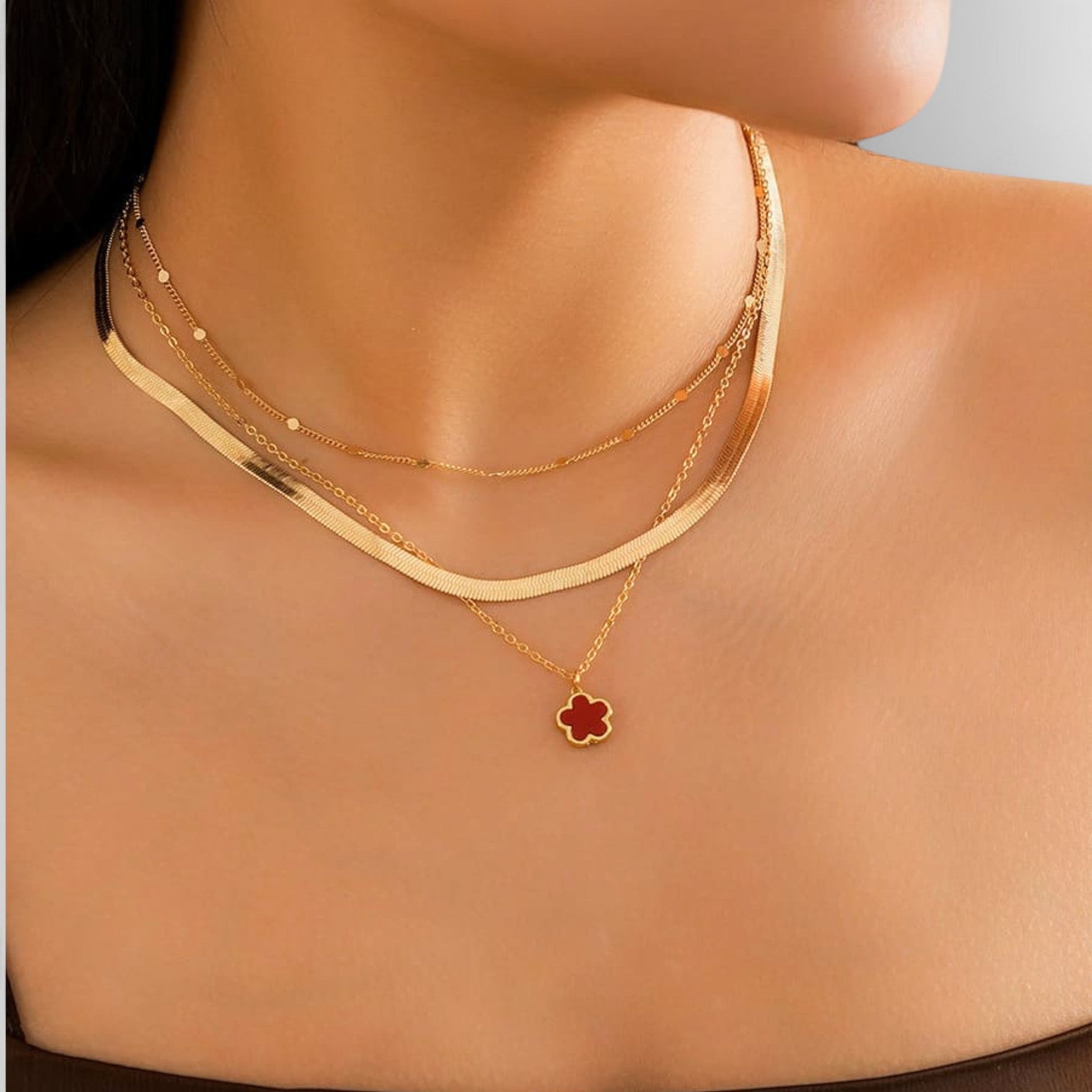 MARA - LUCKY CLOVER LAYERED NECKLACE