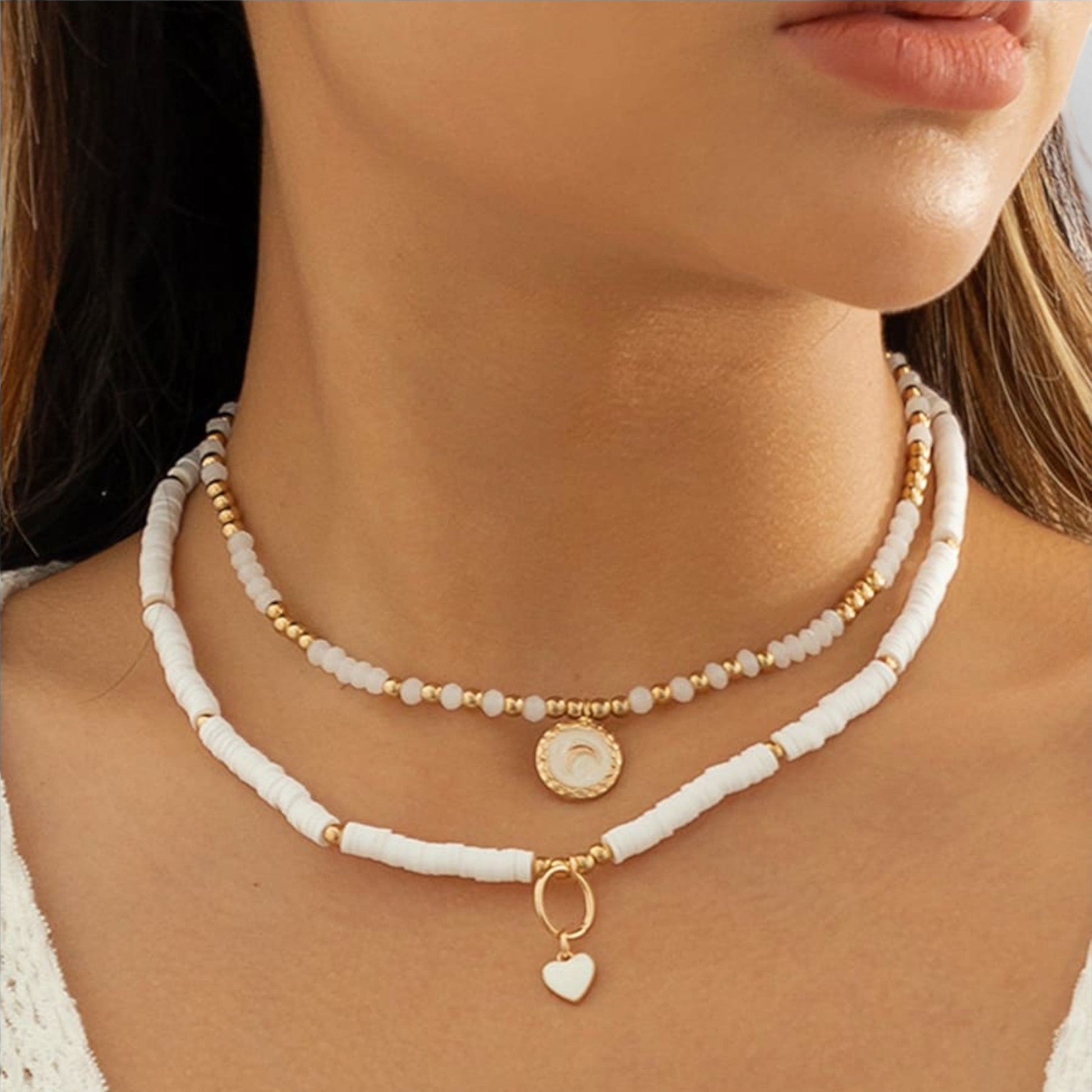 TONI - LAYERED CRYSTAL PENDANT NECKLACE