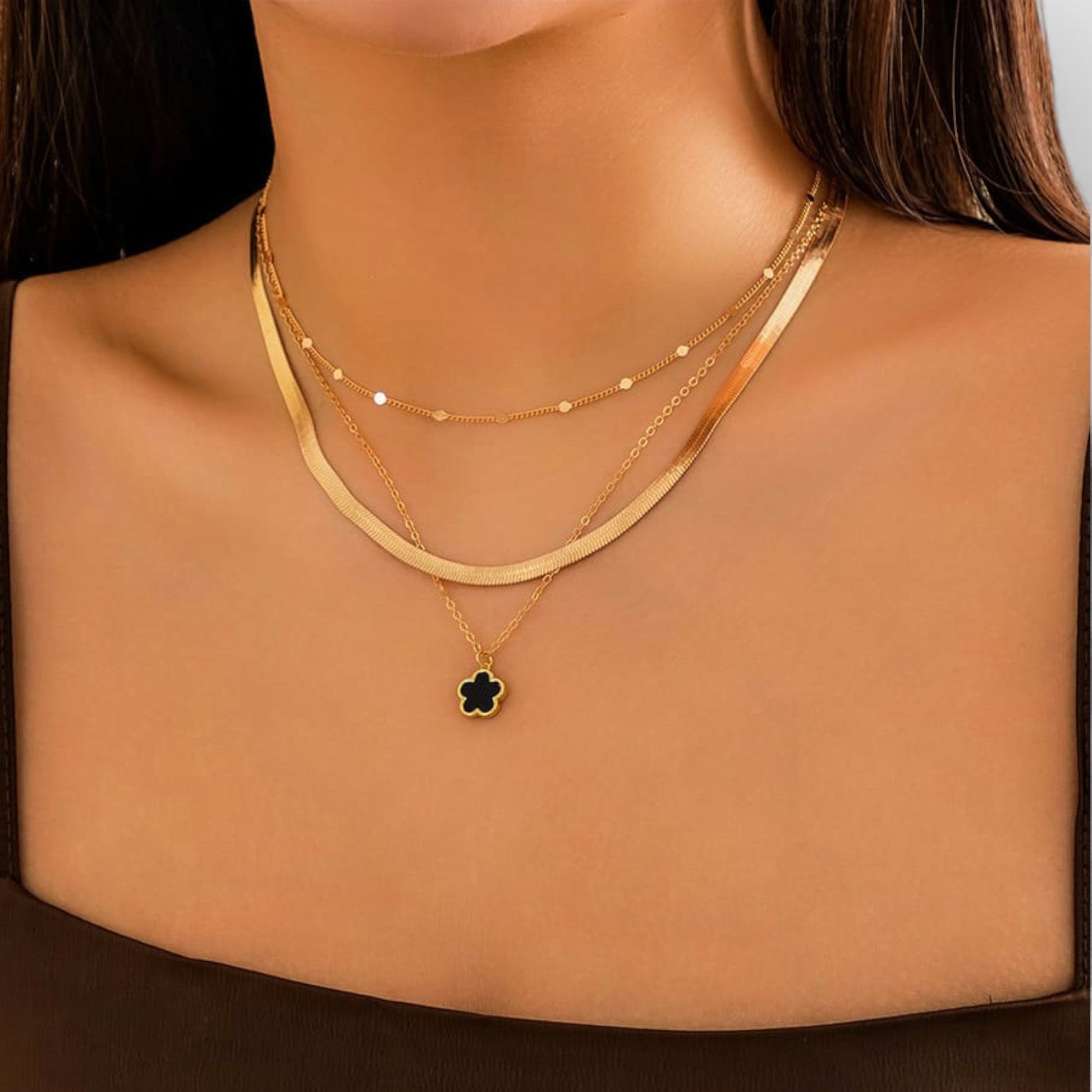 MARA - LUCKY CLOVER LAYERED NECKLACE