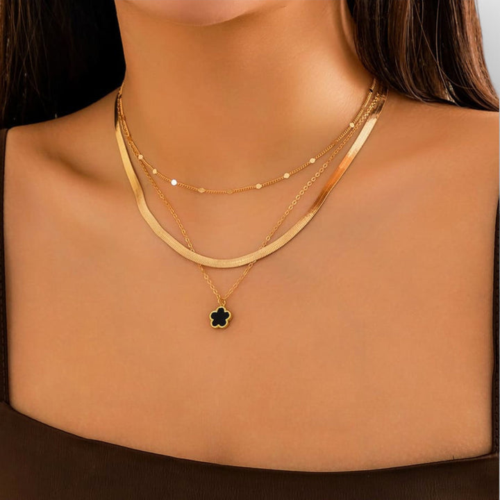 MARA - LUCKY CLOVER LAYERED NECKLACE