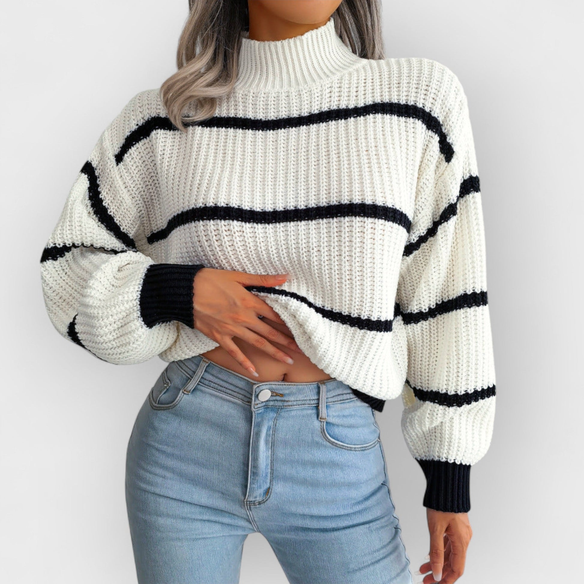 LUCIENDA - STRIPED KNIT SWEATER
