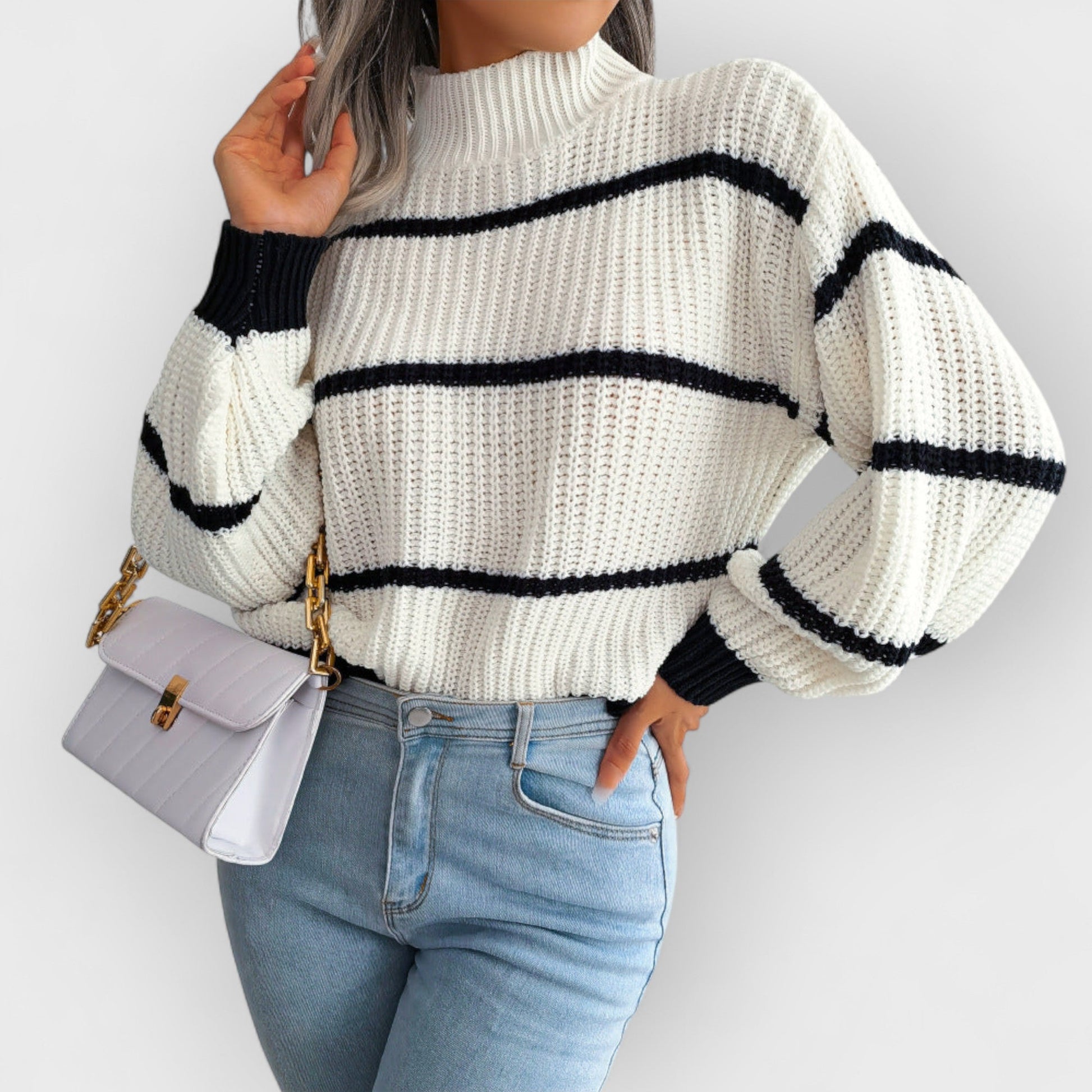 LUCIENDA - STRIPED KNIT SWEATER
