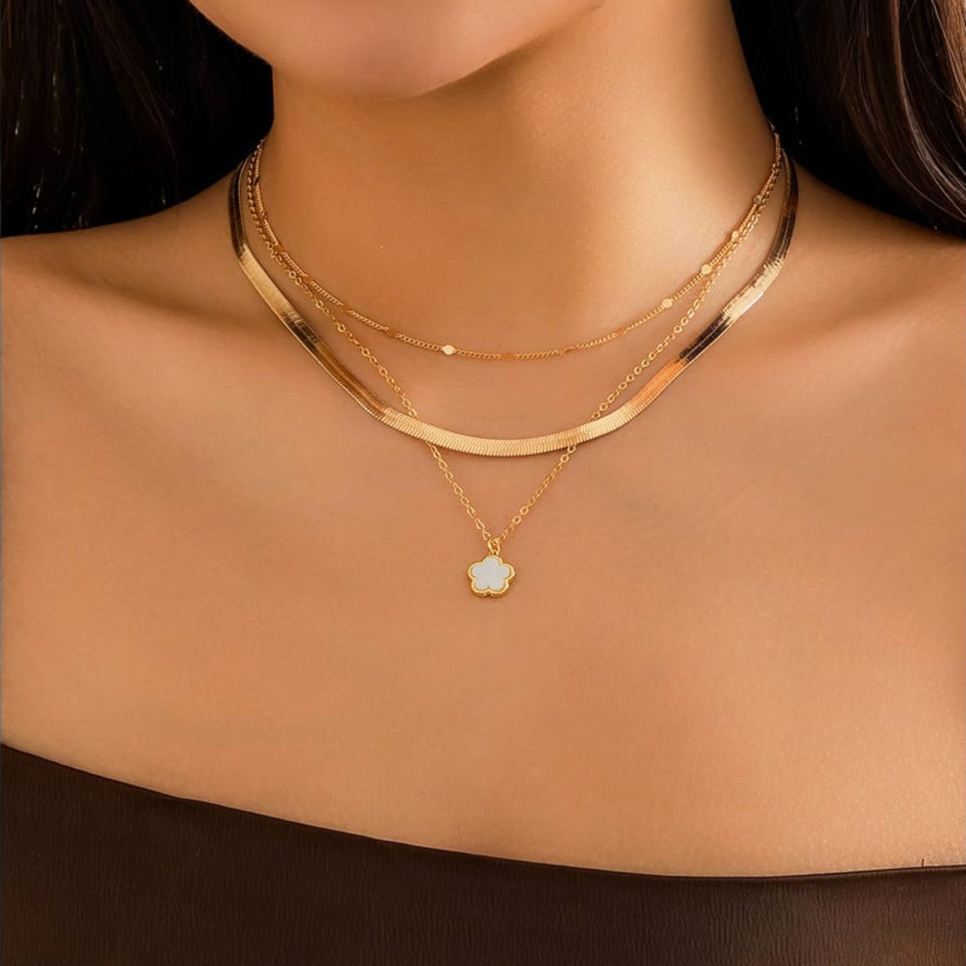 MARA - LUCKY CLOVER LAYERED NECKLACE