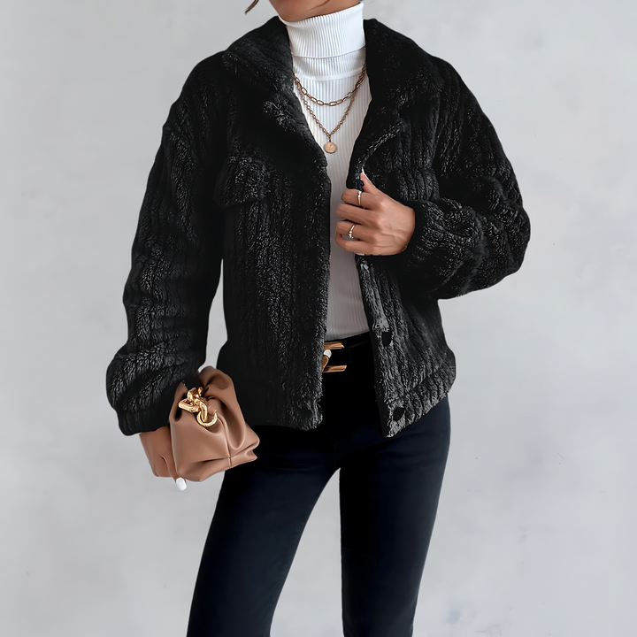 MORGAN – PLUSH BUTTON-FRONT JACKET