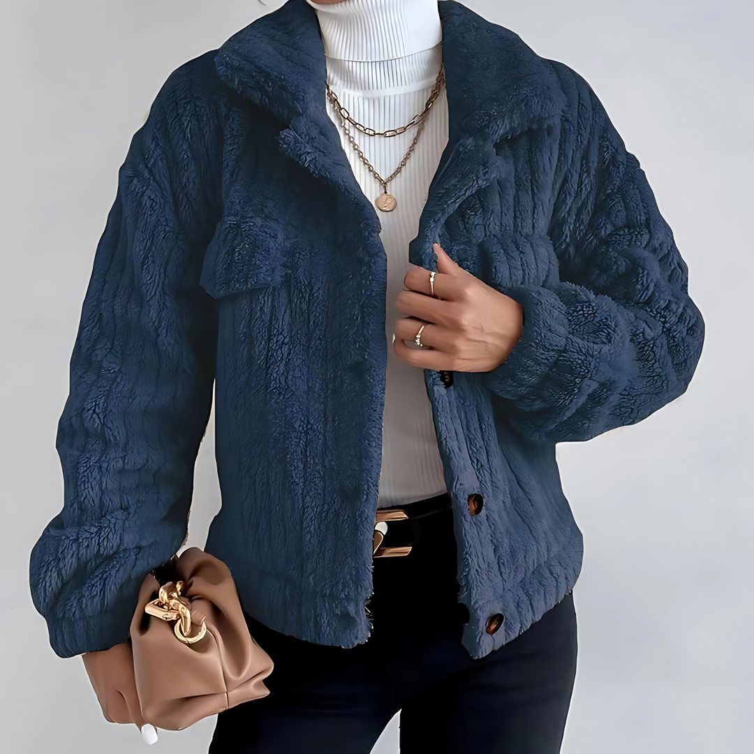 MORGAN – PLUSH BUTTON-FRONT JACKET