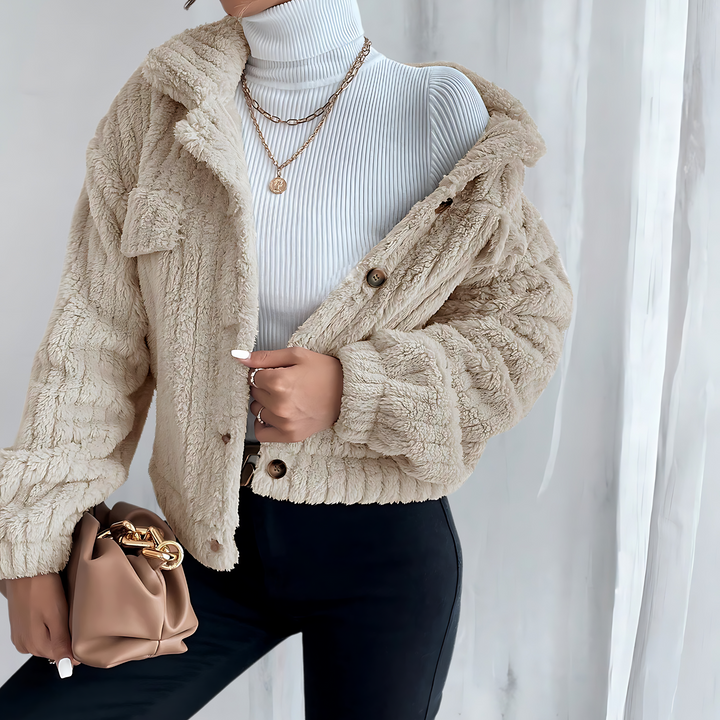 MORGAN – PLUSH BUTTON-FRONT JACKET