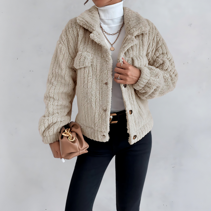 MORGAN – PLUSH BUTTON-FRONT JACKET