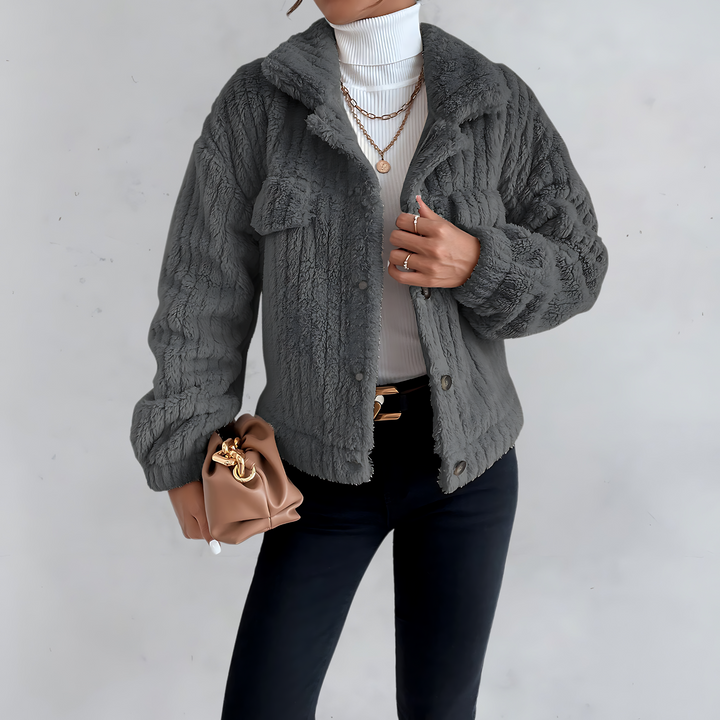 MORGAN – PLUSH BUTTON-FRONT JACKET