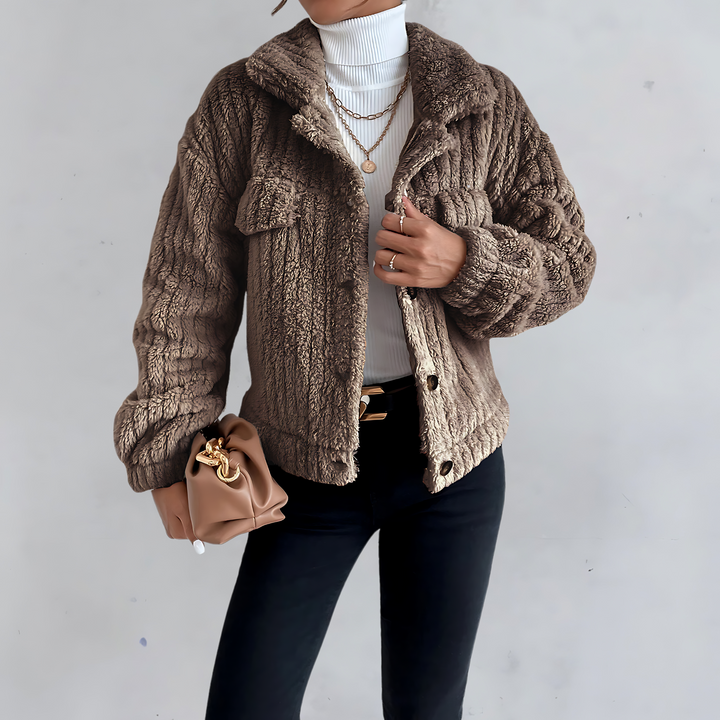 MORGAN – PLUSH BUTTON-FRONT JACKET