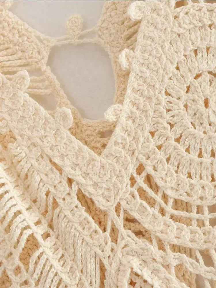 NADINE - CROCHET V-NECK MAXI DRESS