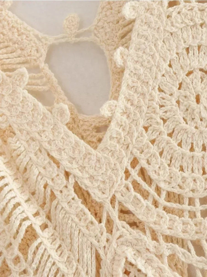 NADINE - CROCHET V-NECK MAXI DRESS