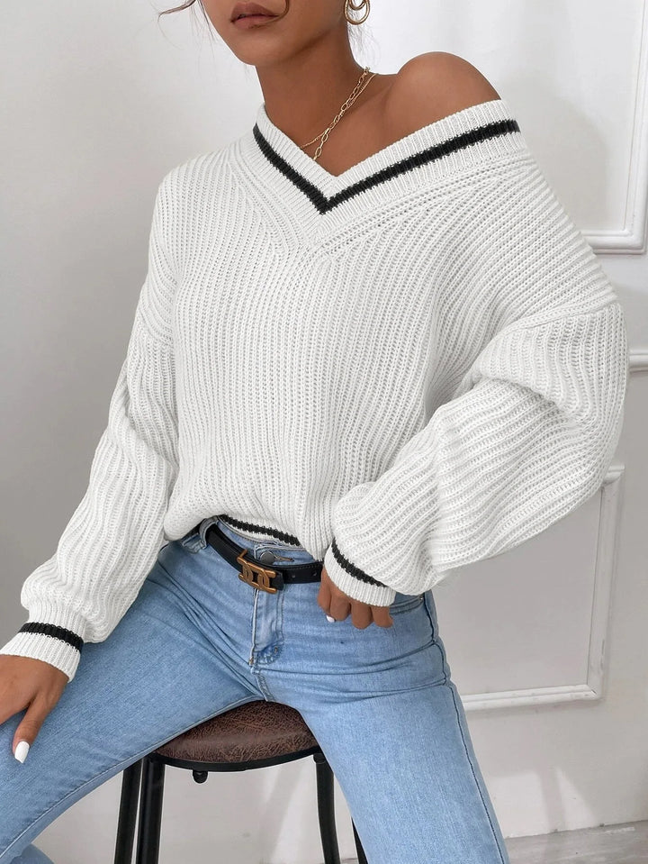 FLORA – WAFFLE KNIT STRIPE JUMPER