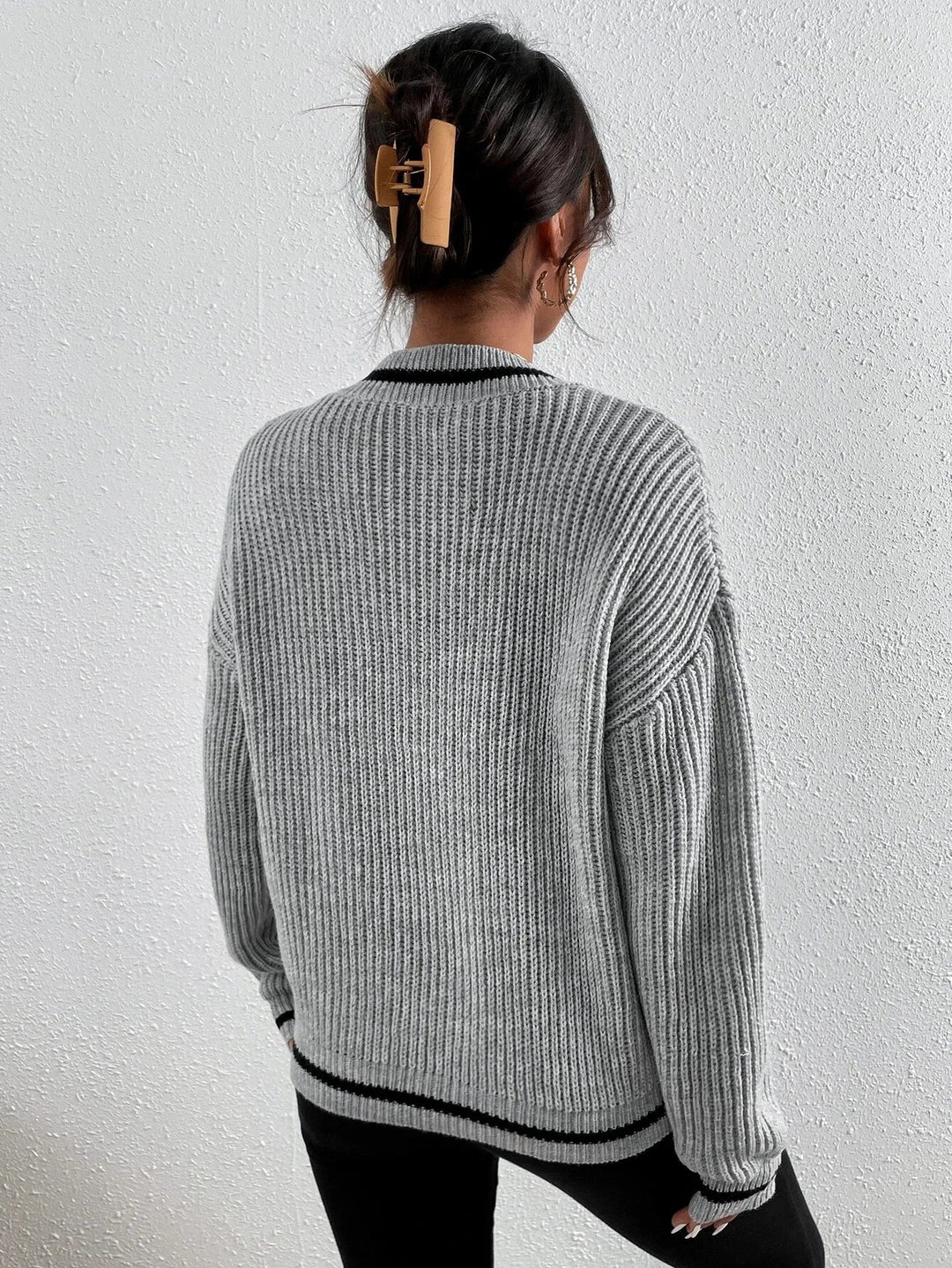 FLORA – WAFFLE KNIT STRIPE JUMPER
