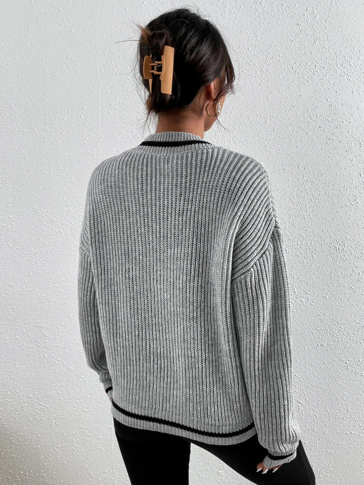 FLORA – WAFFLE KNIT STRIPE JUMPER