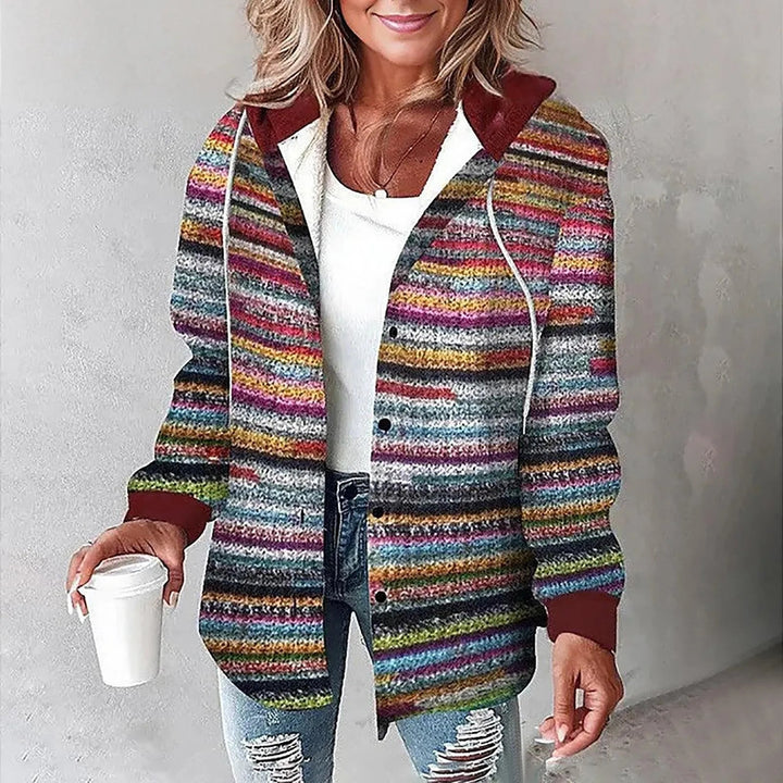 MONICA – RELAXED PLAID HOODED JACKET