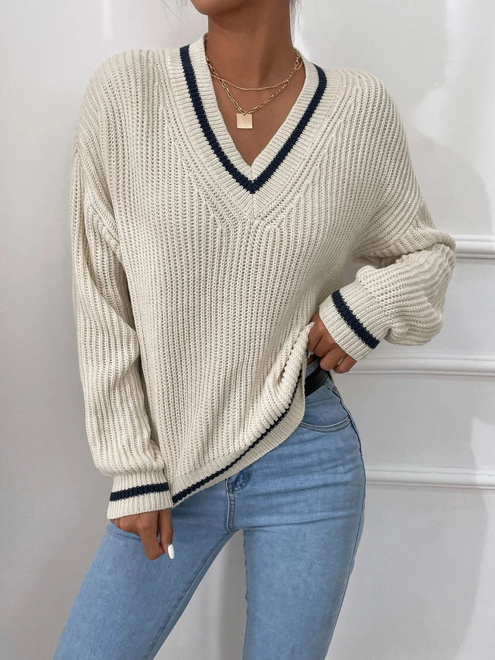 FLORA – WAFFLE KNIT STRIPE JUMPER