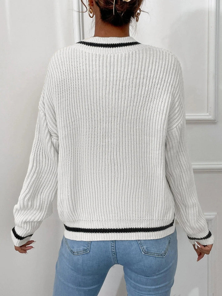 FLORA – WAFFLE KNIT STRIPE JUMPER