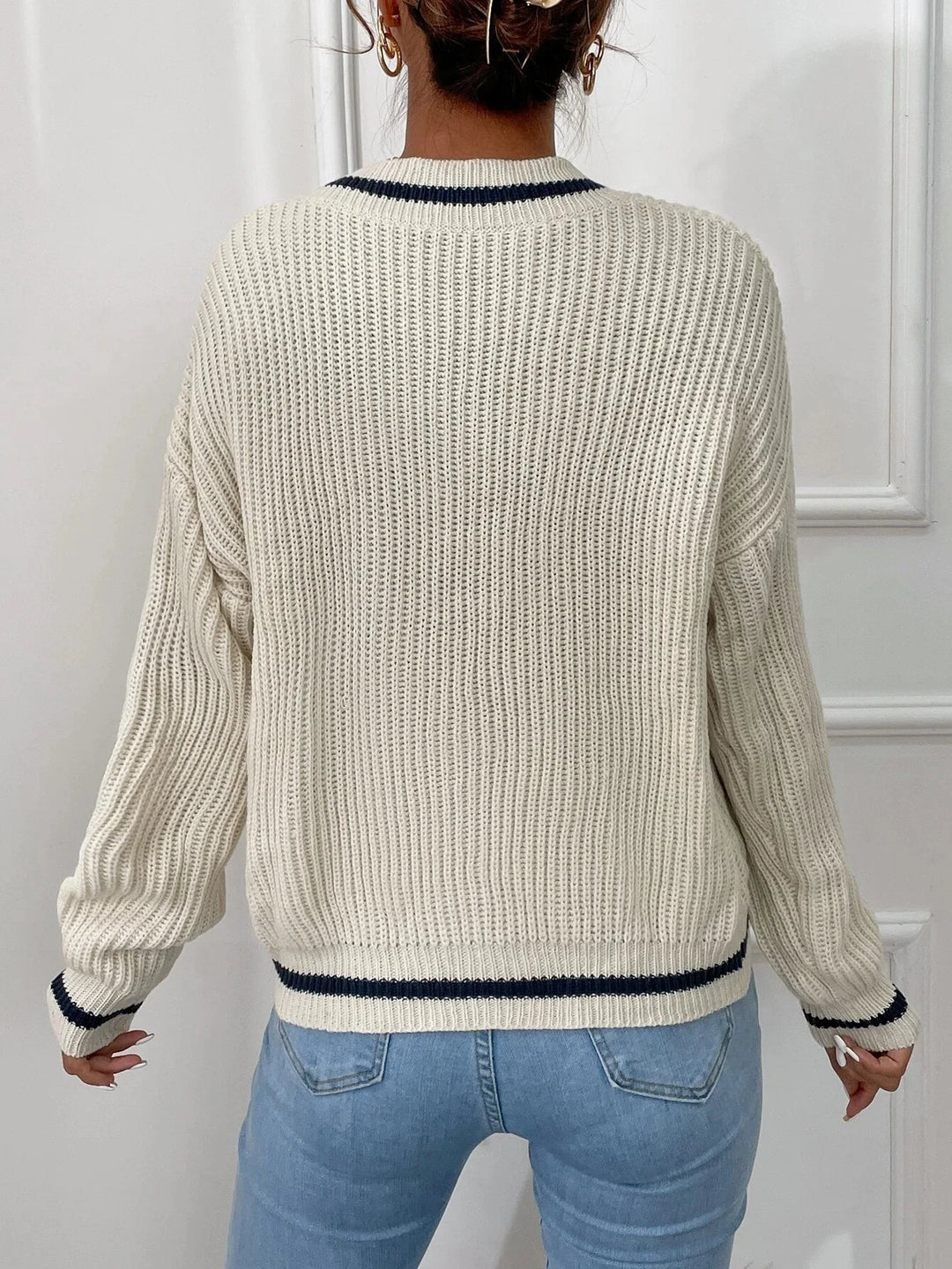 FLORA – WAFFLE KNIT STRIPE JUMPER