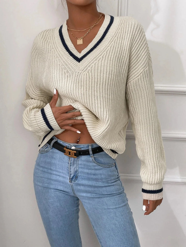 FLORA – WAFFLE KNIT STRIPE JUMPER