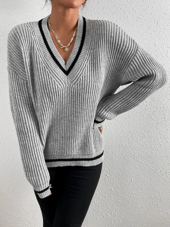 FLORA – WAFFLE KNIT STRIPE JUMPER