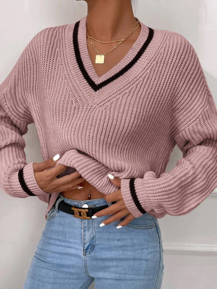 FLORA – WAFFLE KNIT STRIPE JUMPER