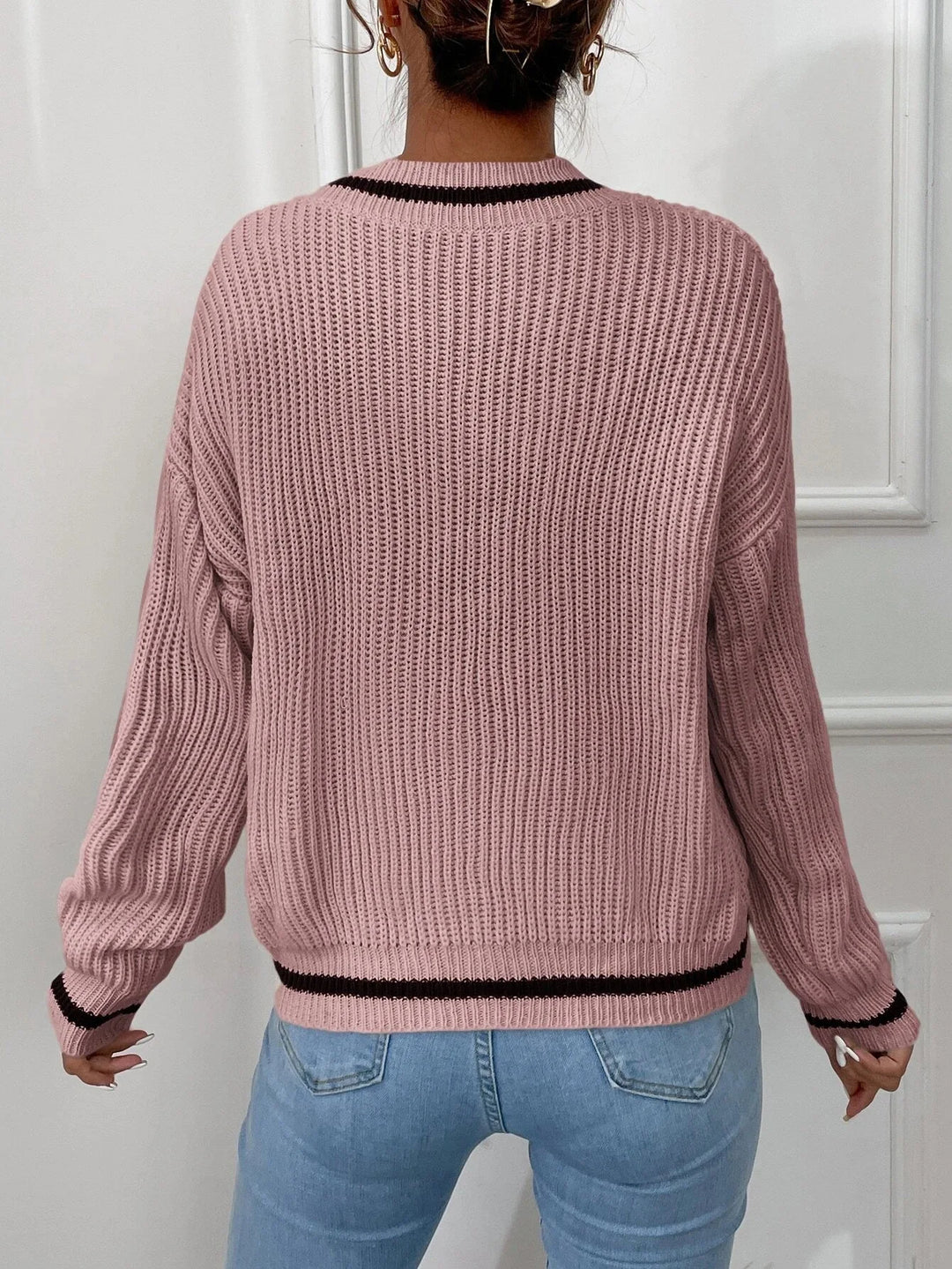 FLORA – WAFFLE KNIT STRIPE JUMPER
