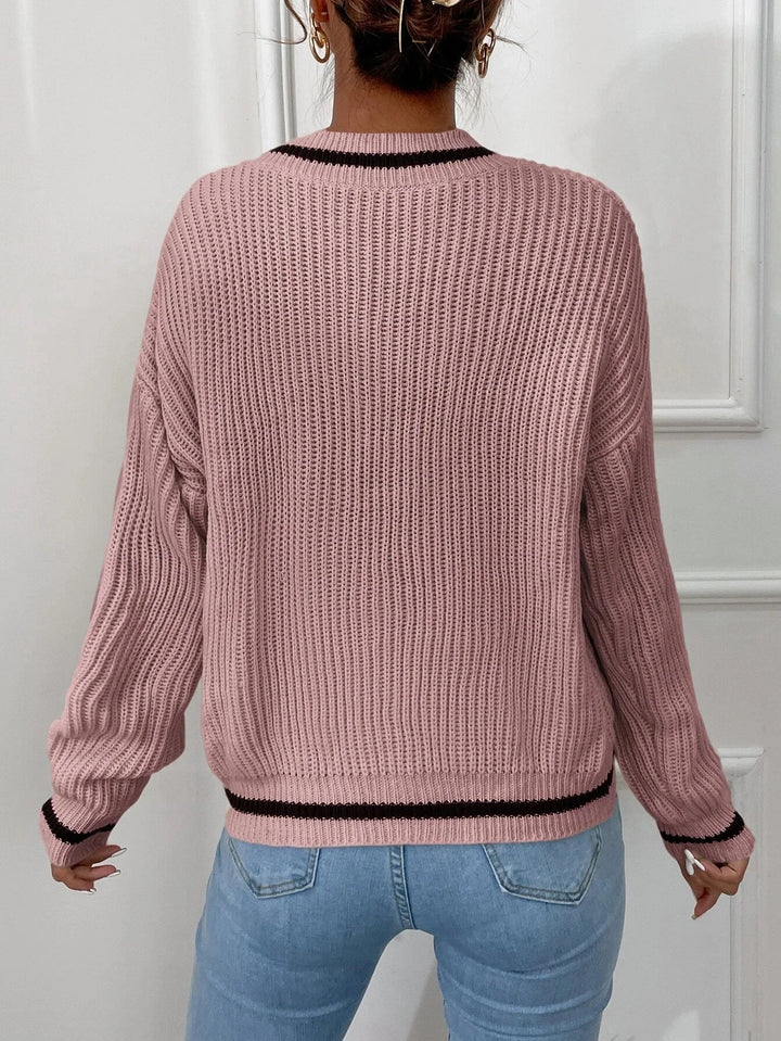 FLORA – WAFFLE KNIT STRIPE JUMPER
