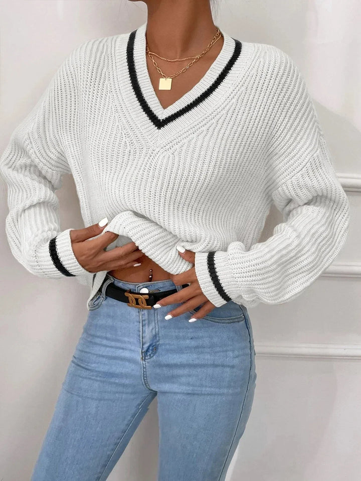 FLORA – WAFFLE KNIT STRIPE JUMPER