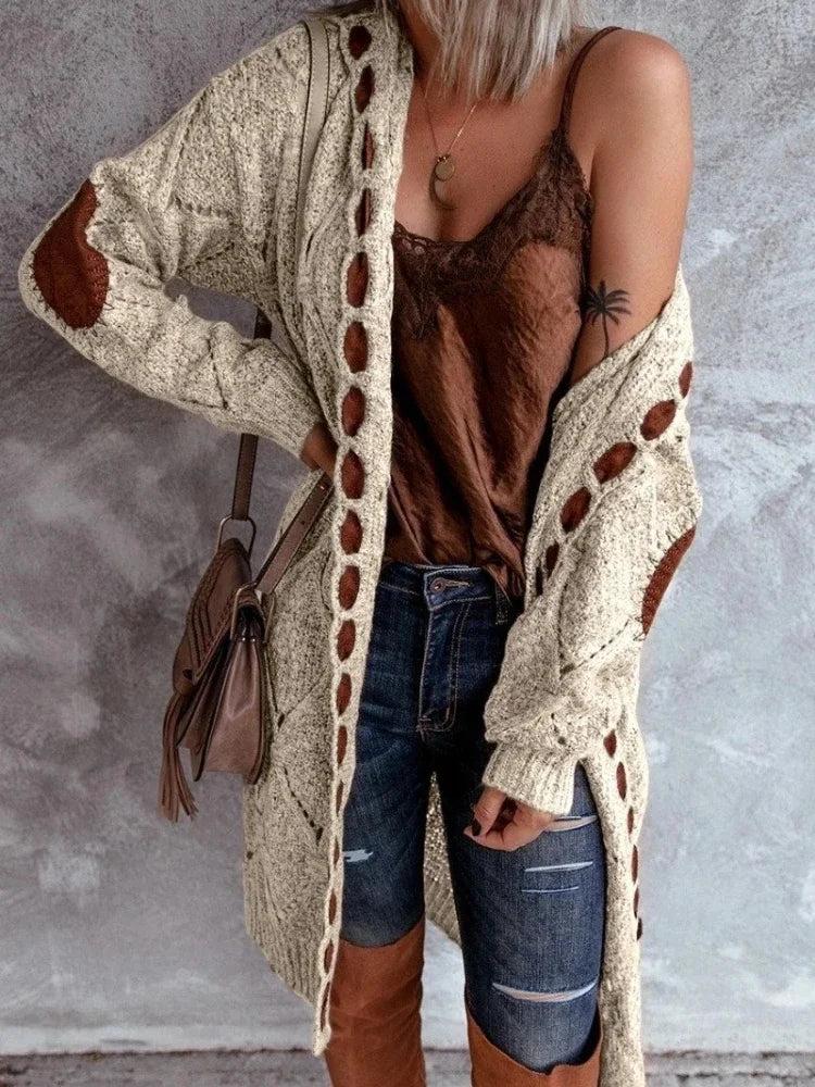 ANNA – TEXTURED LONG HOODED CARDIGAN