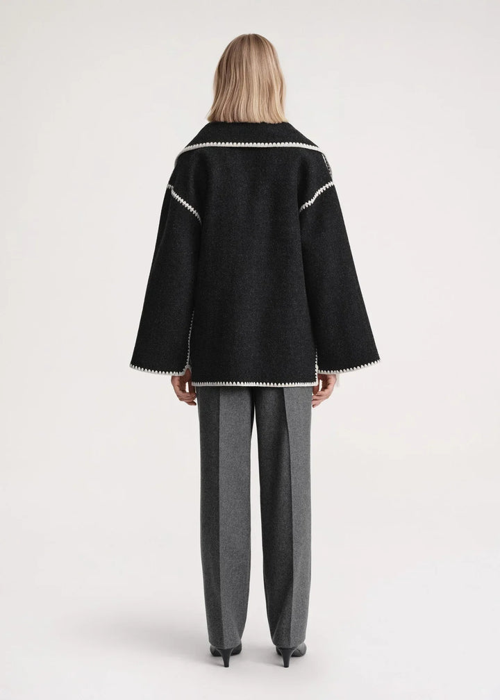 CANDICE – OVERSIZED COAT WITH SCARF DETAIL