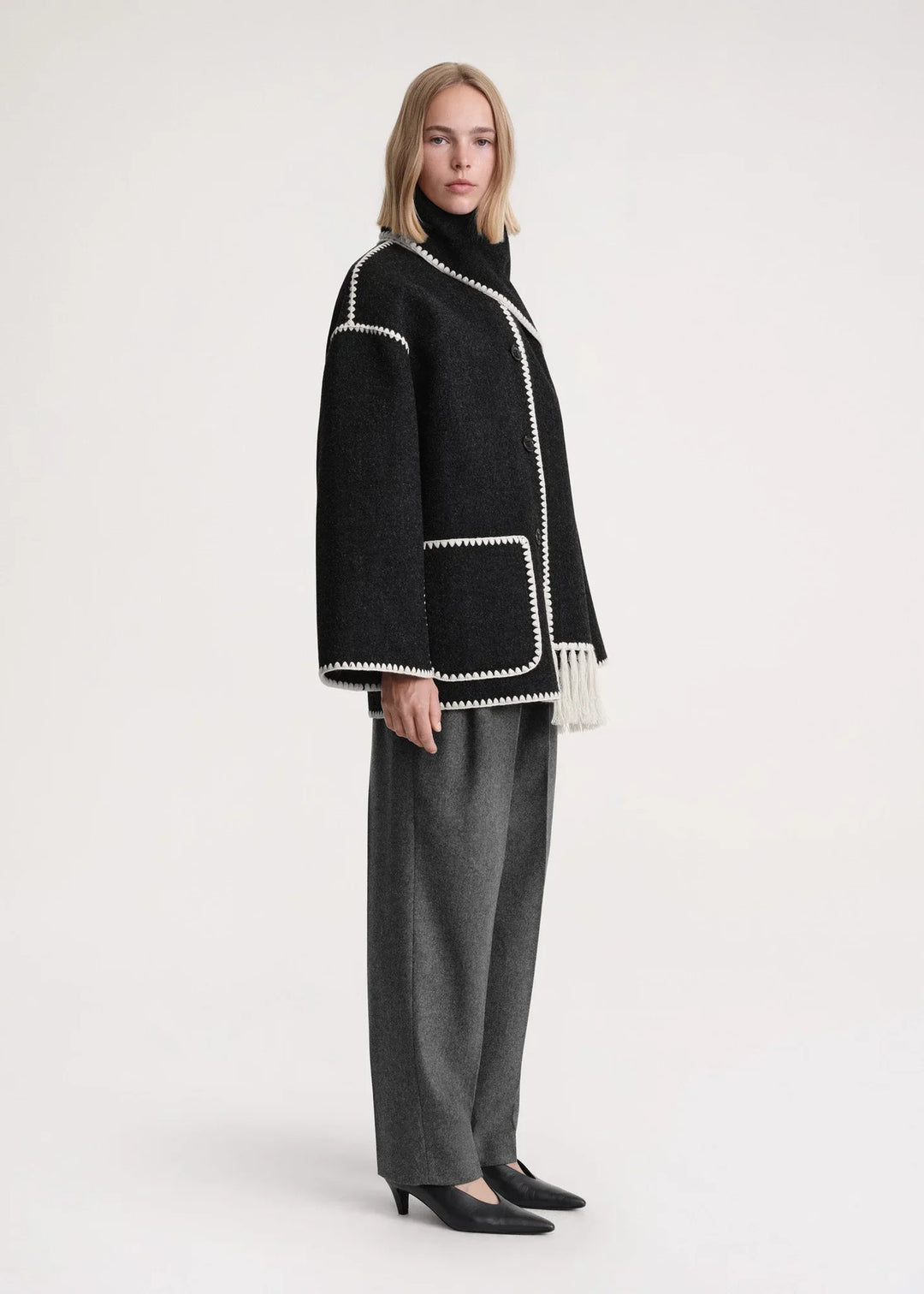 CANDICE – OVERSIZED COAT WITH SCARF DETAIL