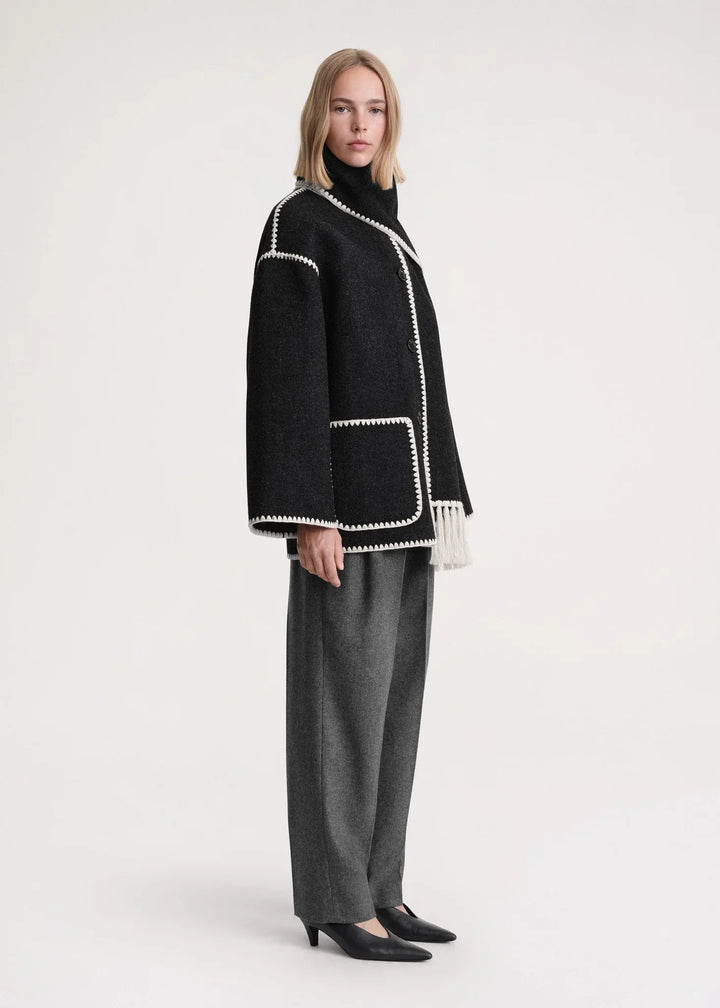 CANDICE – OVERSIZED COAT WITH SCARF DETAIL