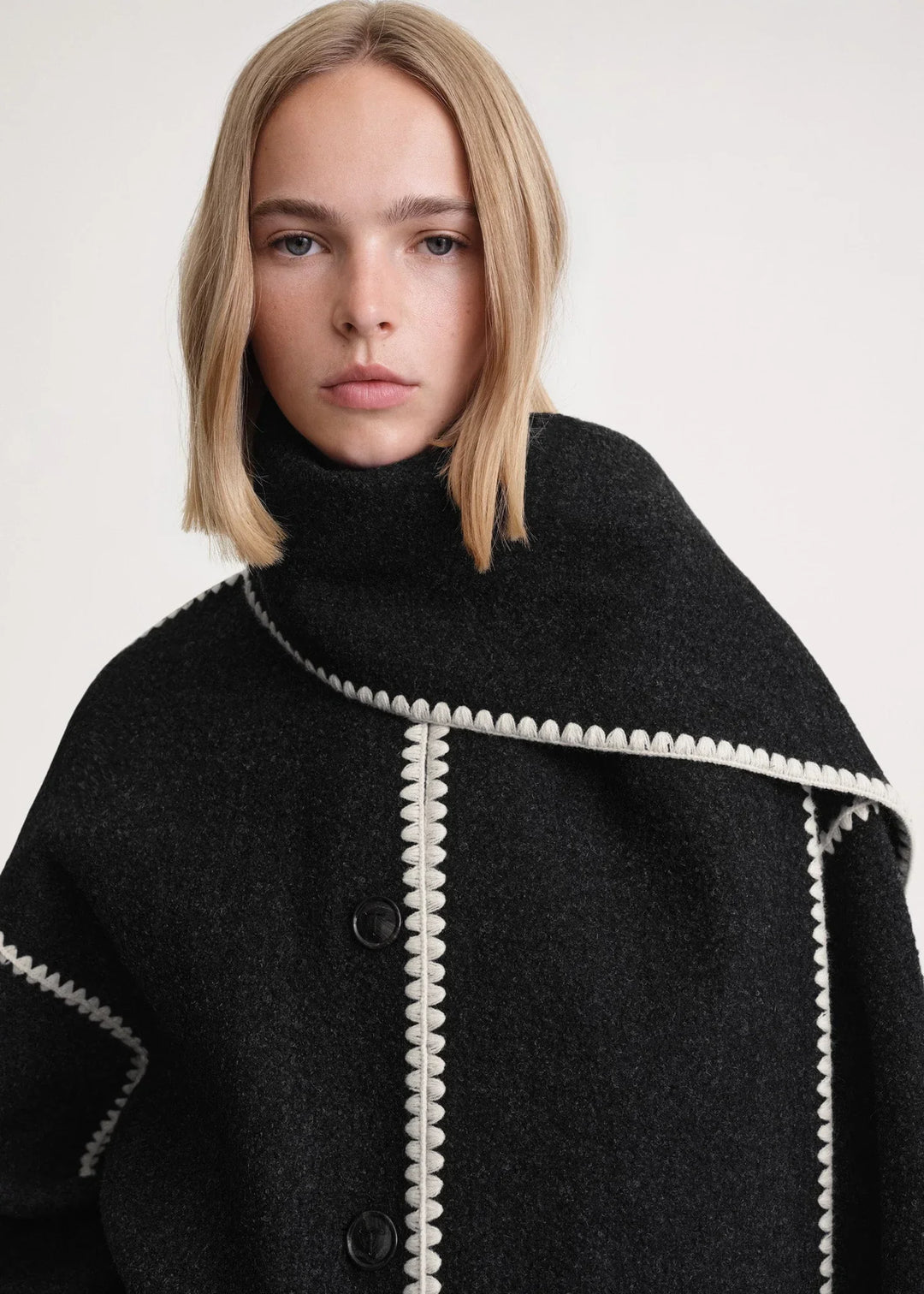 CANDICE – OVERSIZED COAT WITH SCARF DETAIL