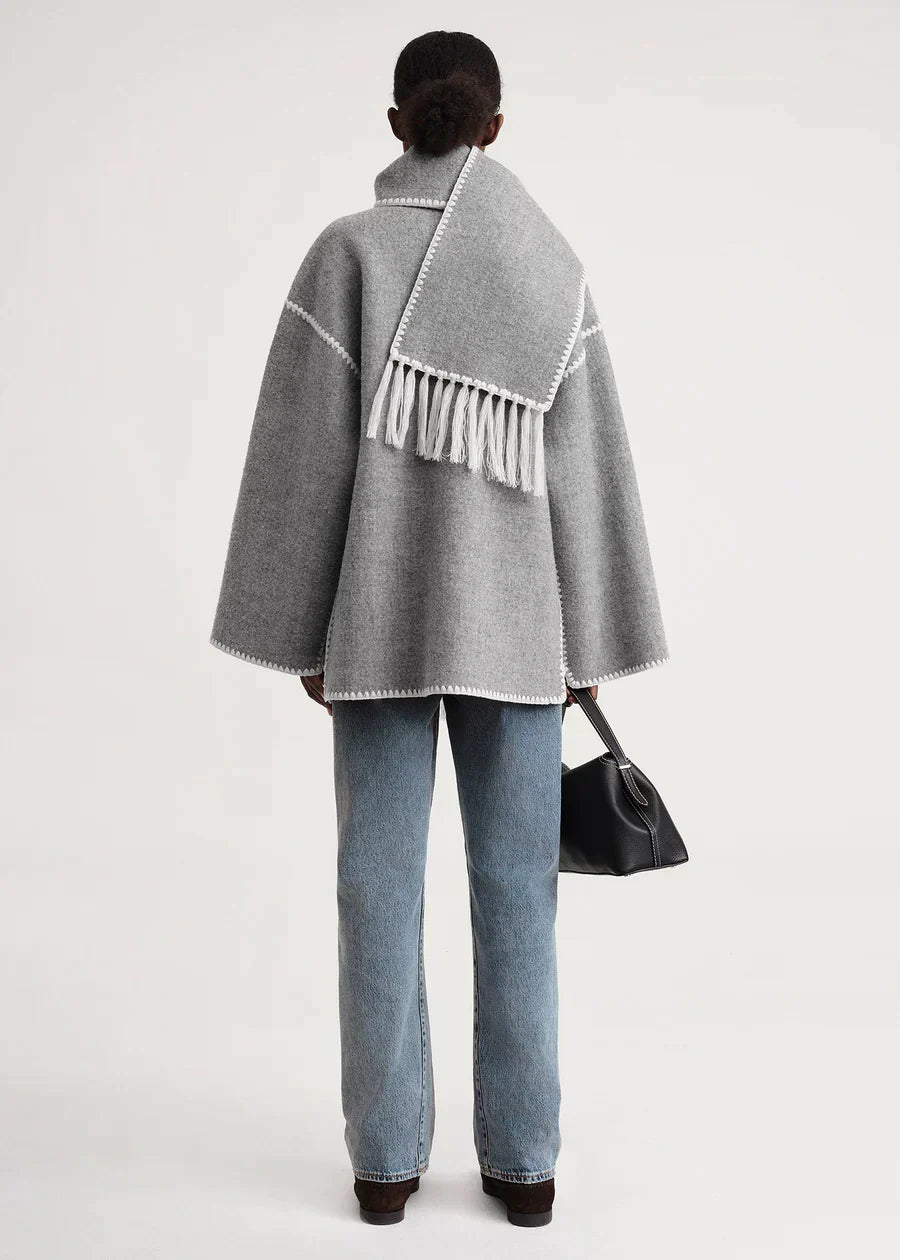 CANDICE – OVERSIZED COAT WITH SCARF DETAIL
