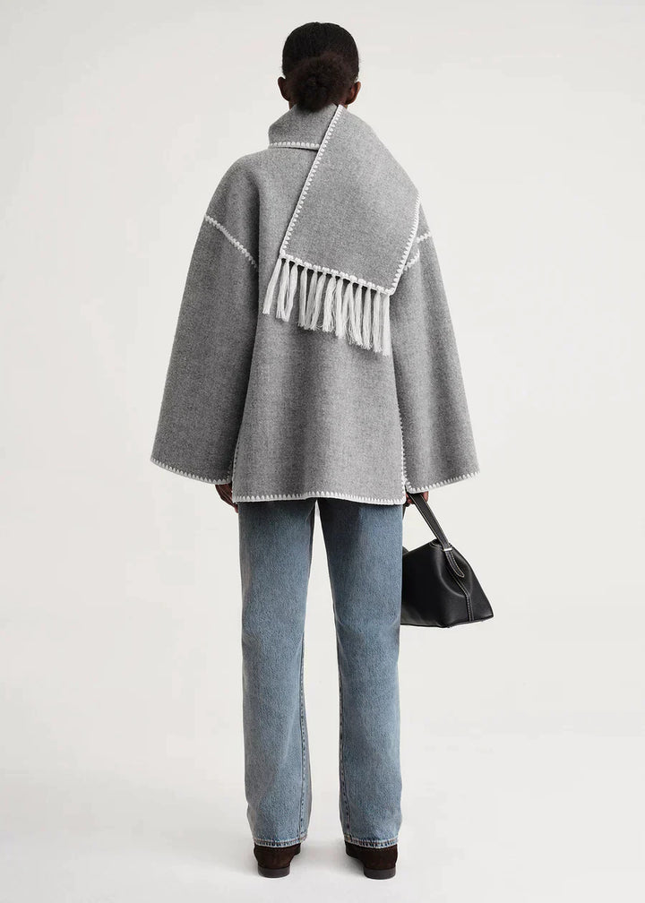 CANDICE – OVERSIZED COAT WITH SCARF DETAIL