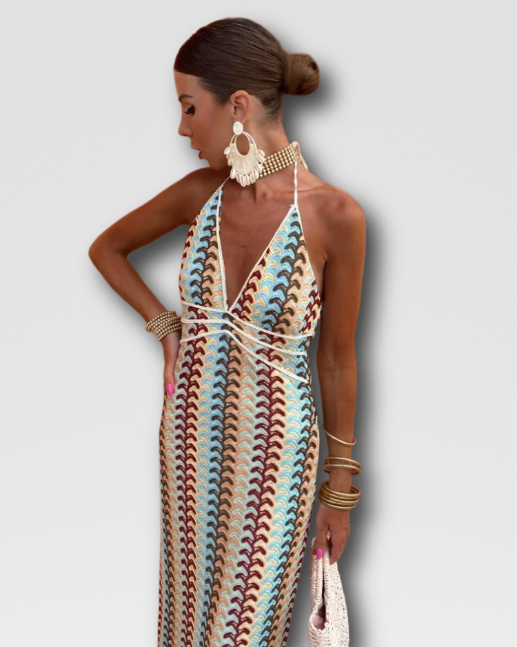 ALMA - GLAMOROUS HALTER MAXI DRESS
