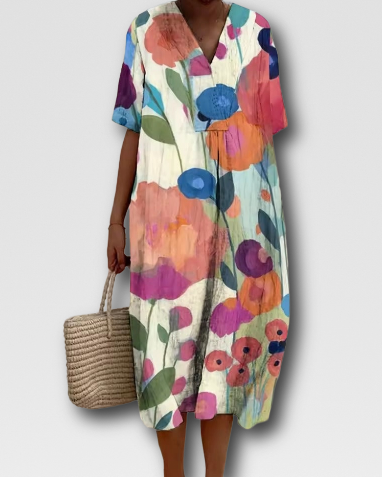 HARRIET - BOHO V-NECK DRESS