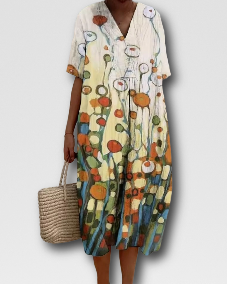 HARRIET - BOHO V-NECK DRESS