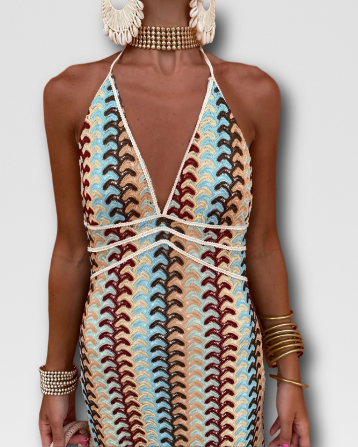 ALMA - GLAMOROUS HALTER MAXI DRESS