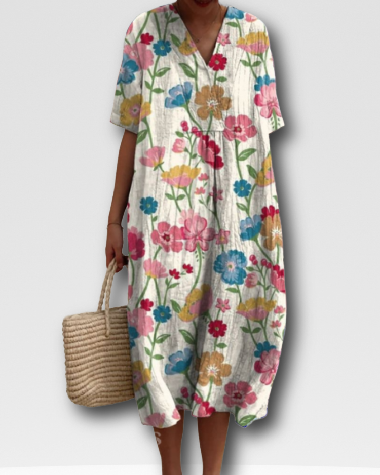 ANGELA - SUNLIT FLORAL SUMMER DRESS